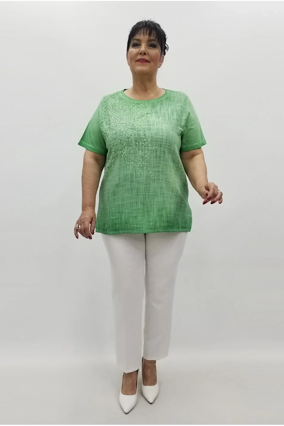 Miraggio Büyük Beden Bluz 99631 YEŞİL