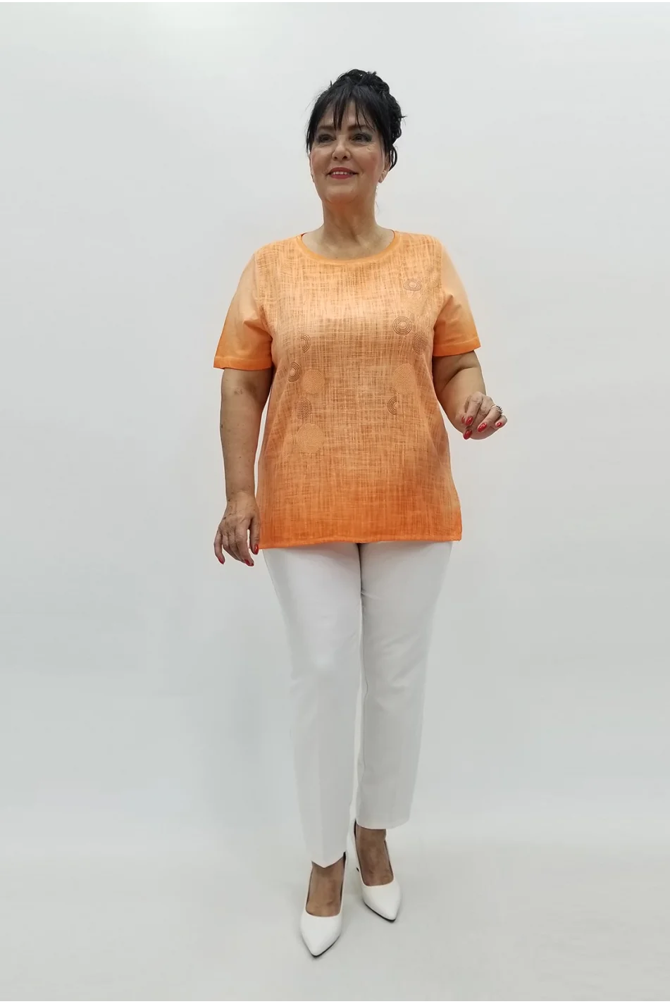 Miraggio Büyük Beden Bluz 99632 ORANJ