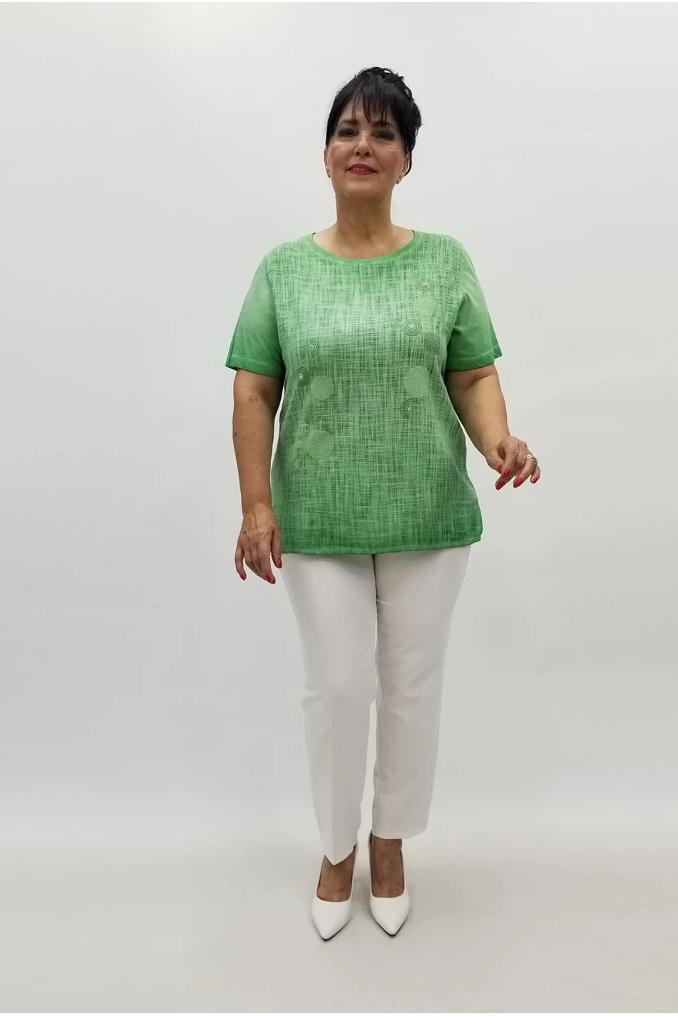 Miraggio Büyük Beden Bluz 99632 YEŞİL