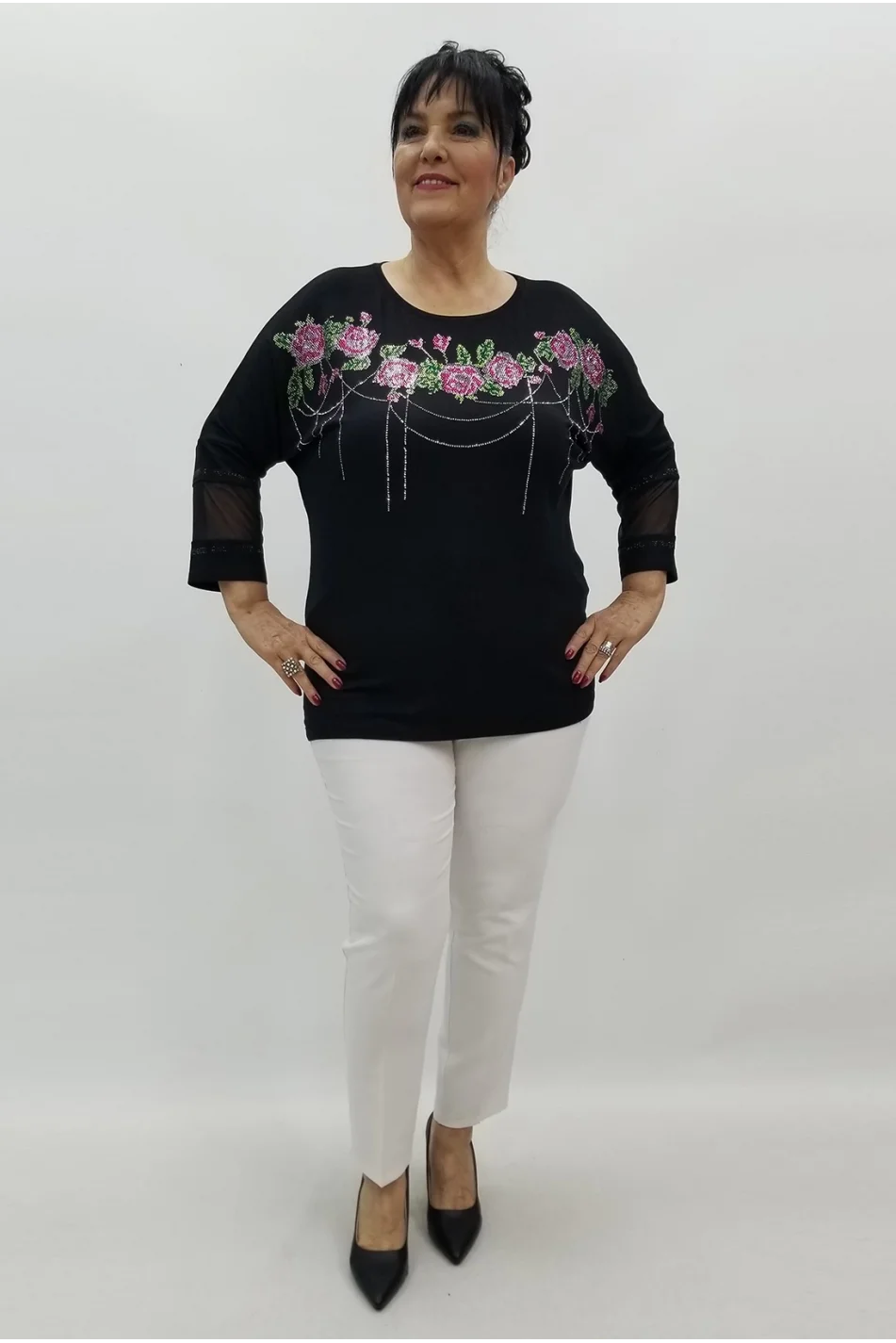 Miraggio Büyük Beden Bluz 99643 SİYAH