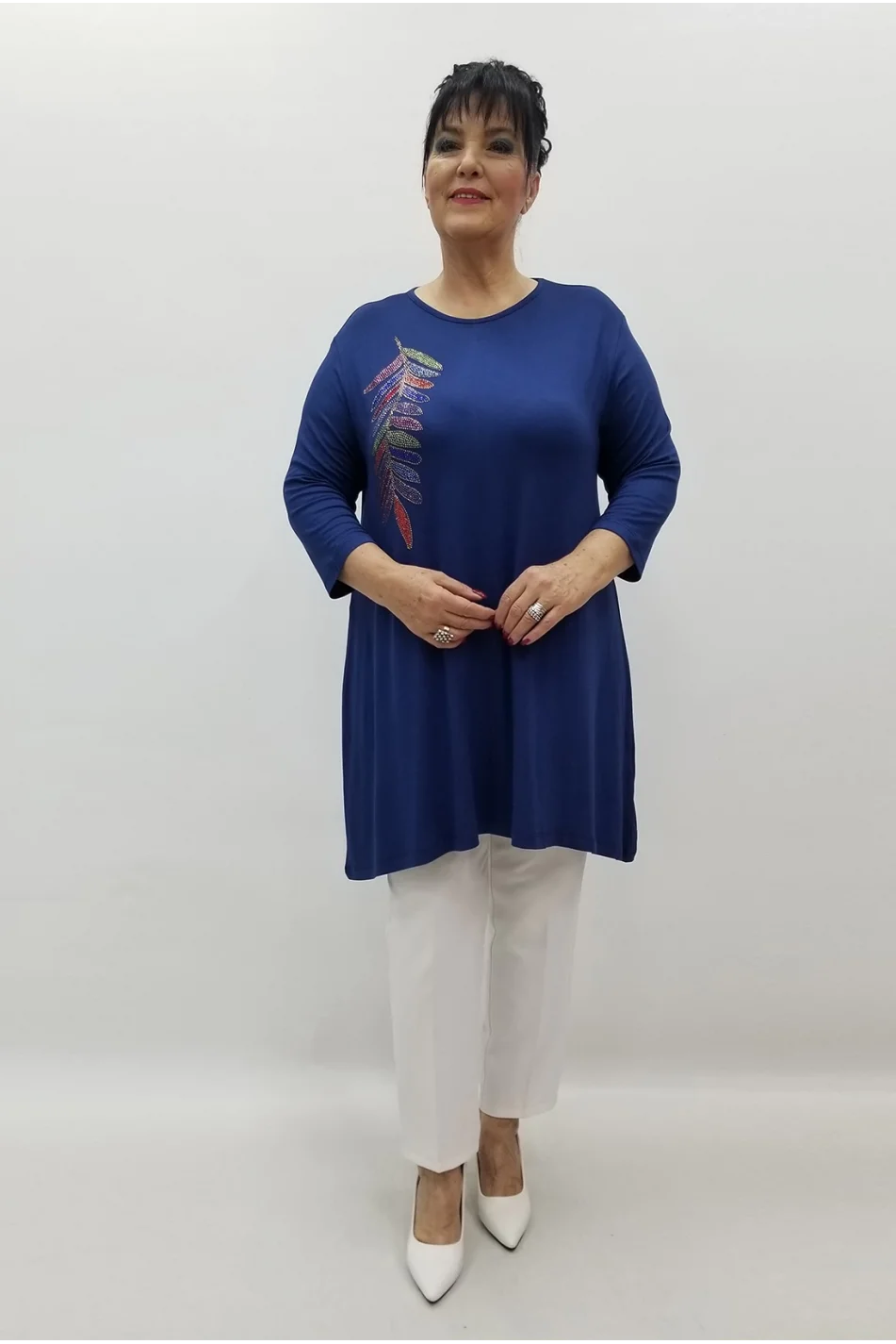 Miraggio Büyük Beden Bluz 99649 İNDİGO