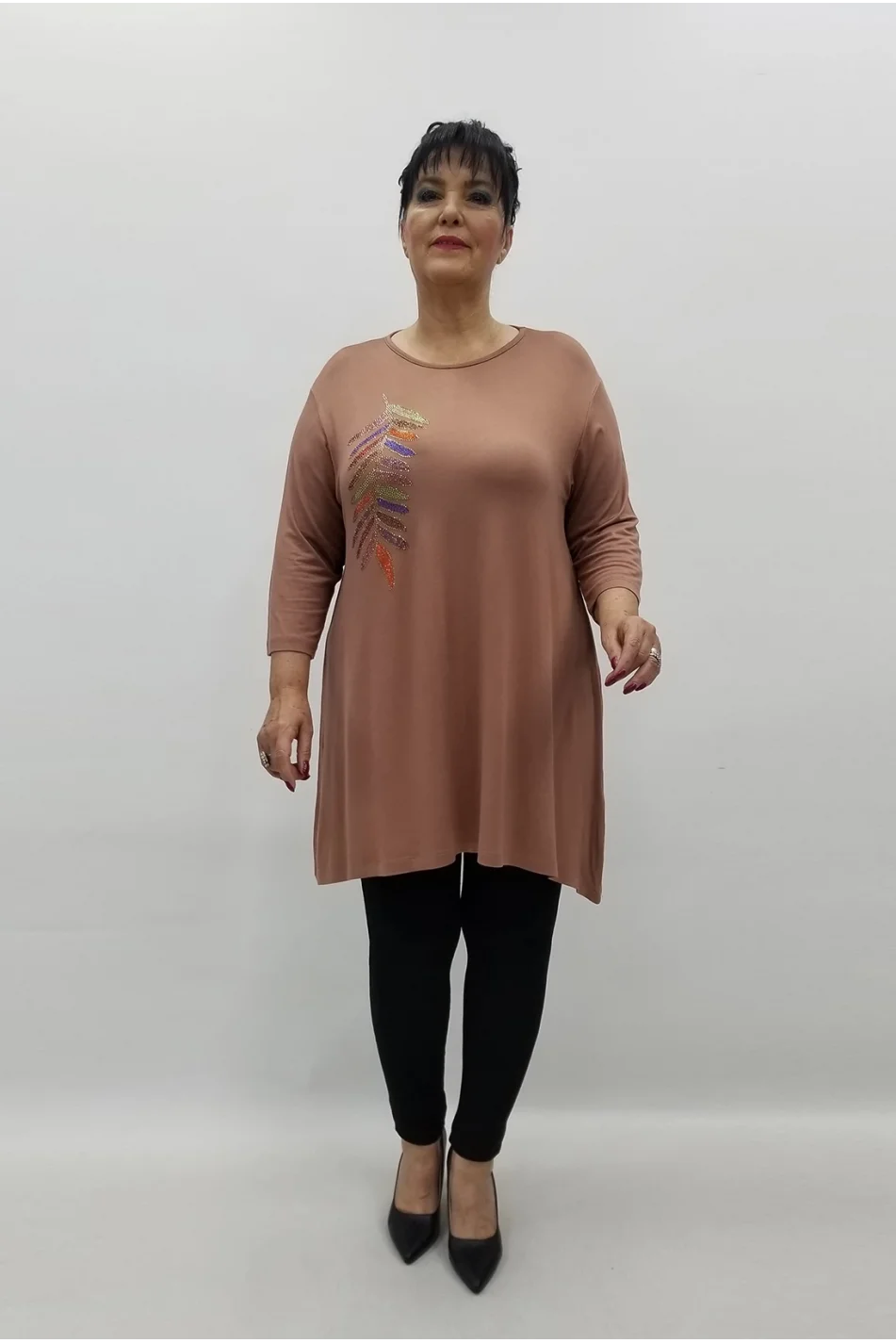 Miraggio Büyük Beden Bluz 99649 KAHVE