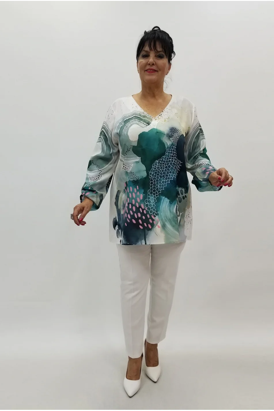 Miraggio Büyük Beden Bluz 99673 YEŞİL