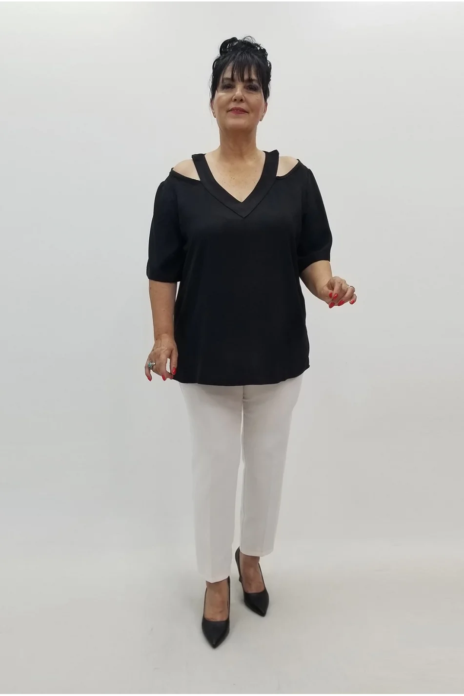 Miraggio Büyük Beden Bluz 99684 SİYAH