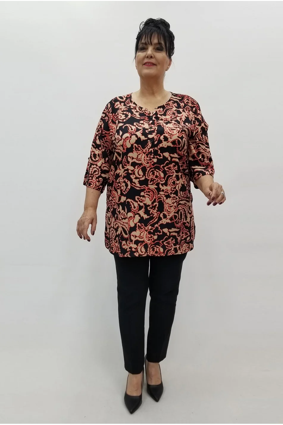 Miraggio Büyük Beden Bluz 99691 SİYAH