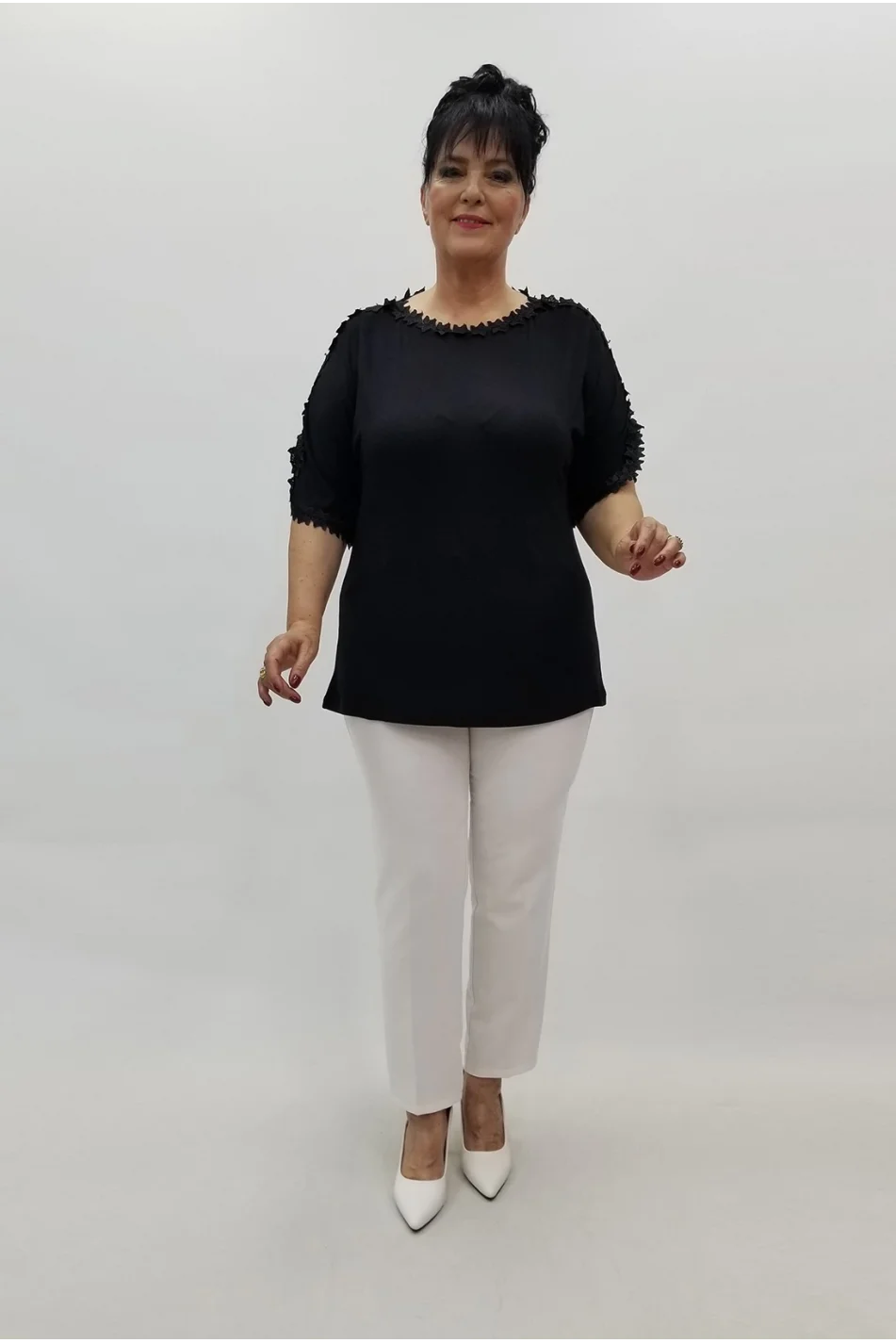 Miraggio Büyük Beden Bluz 99702 SİYAH