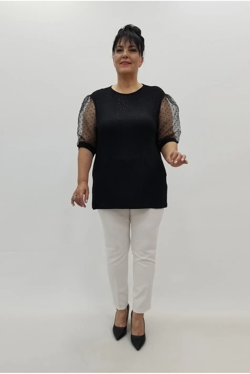 Miraggio Büyük Beden Bluz 99704 SİYAH