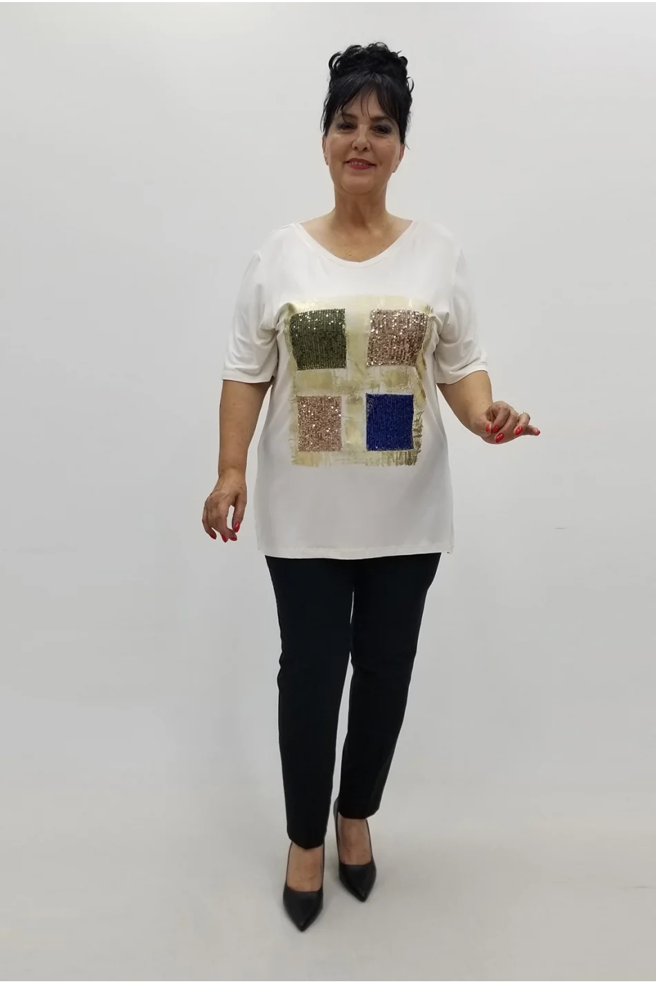 Miraggio Büyük Beden Bluz 99714 EKRU