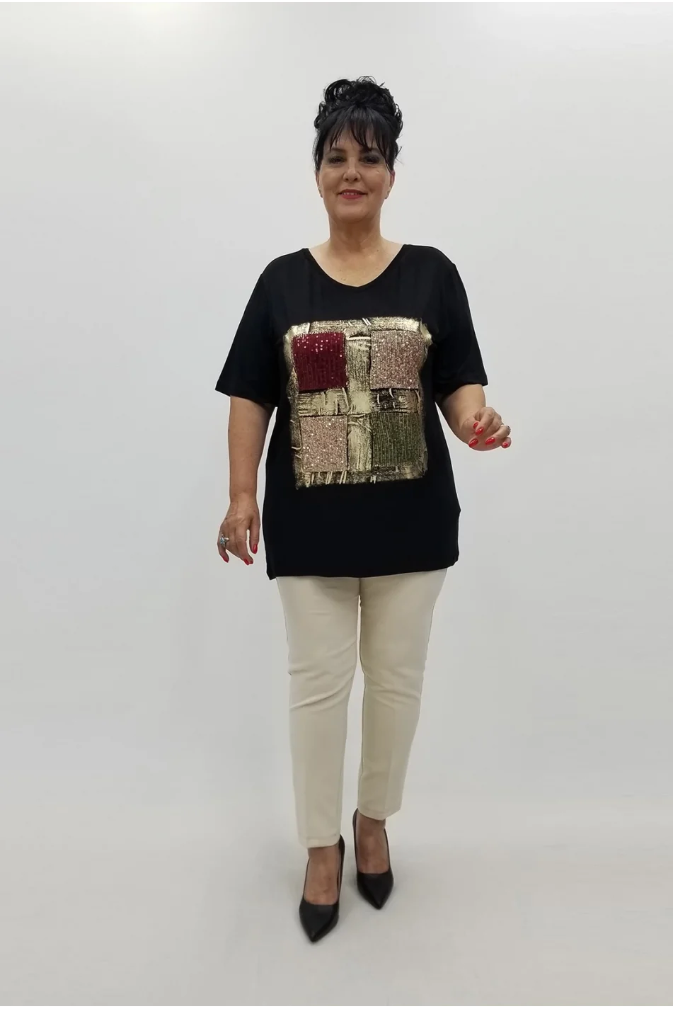 Miraggio Büyük Beden Bluz 99714 SİYAH