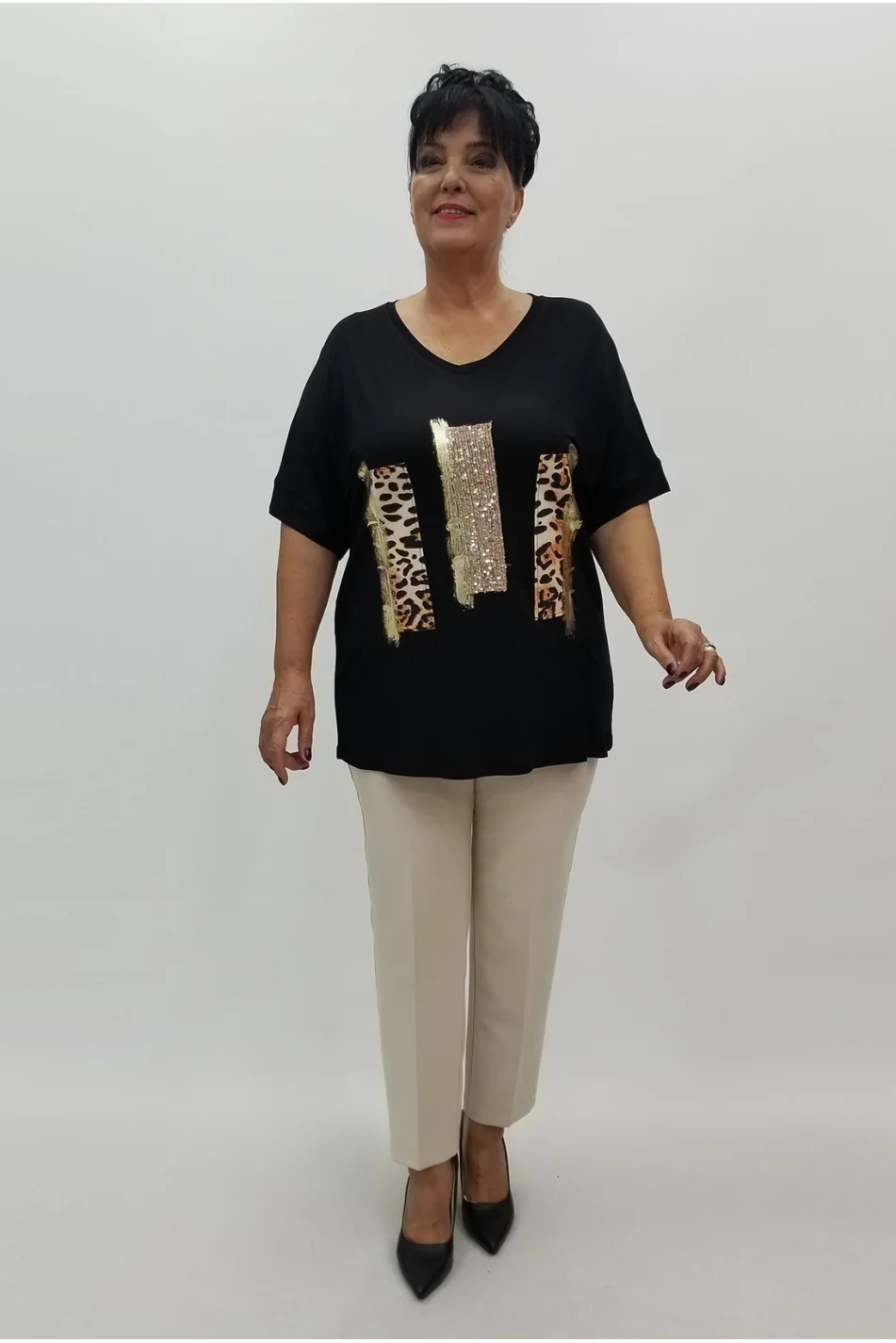 Miraggio Büyük Beden Bluz 99715 SİYAH