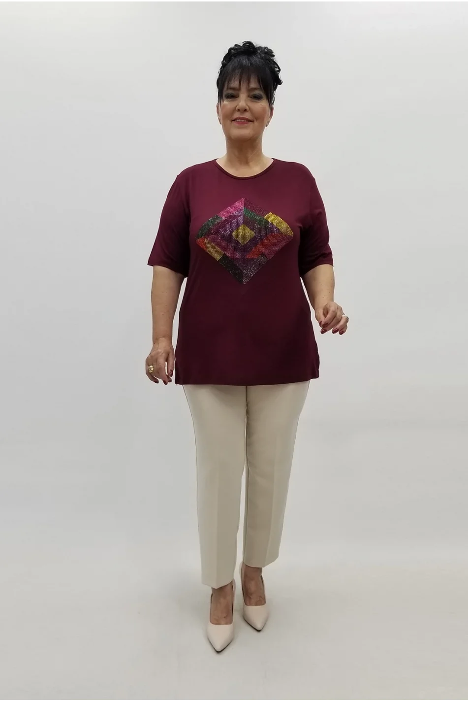 Miraggio Büyük Beden Bluz 99724 BORDO