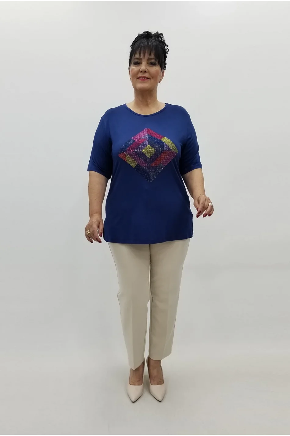 Miraggio Büyük Beden Bluz 99724 İNDİGO