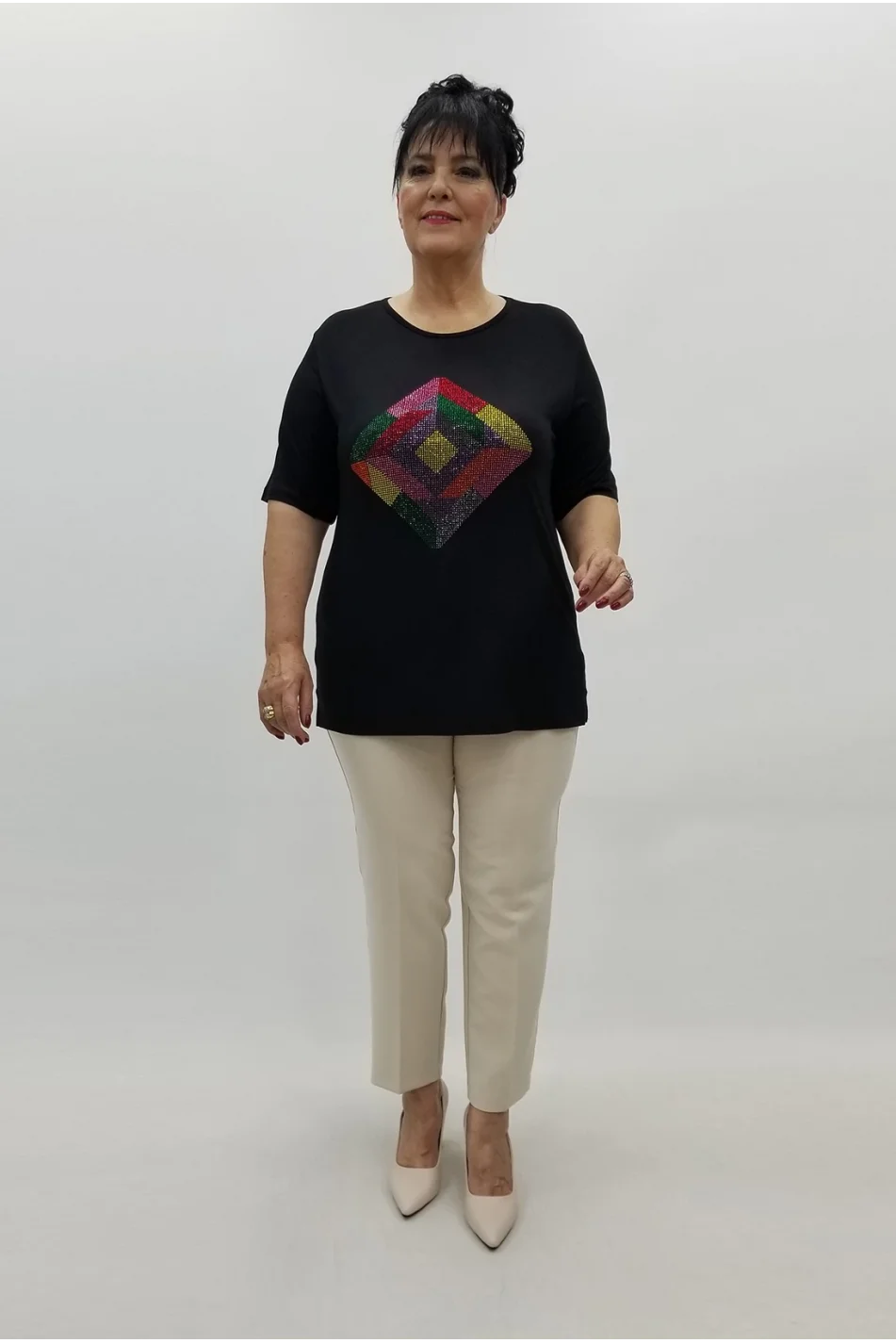 Miraggio Büyük Beden Bluz 99724 SİYAH