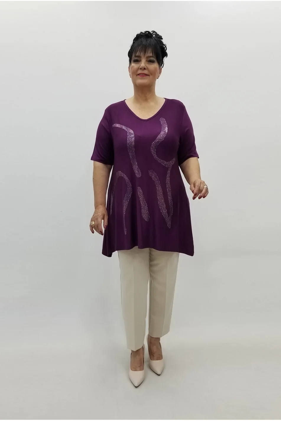 Miraggio Büyük Beden Bluz 99725 MÜRDÜM