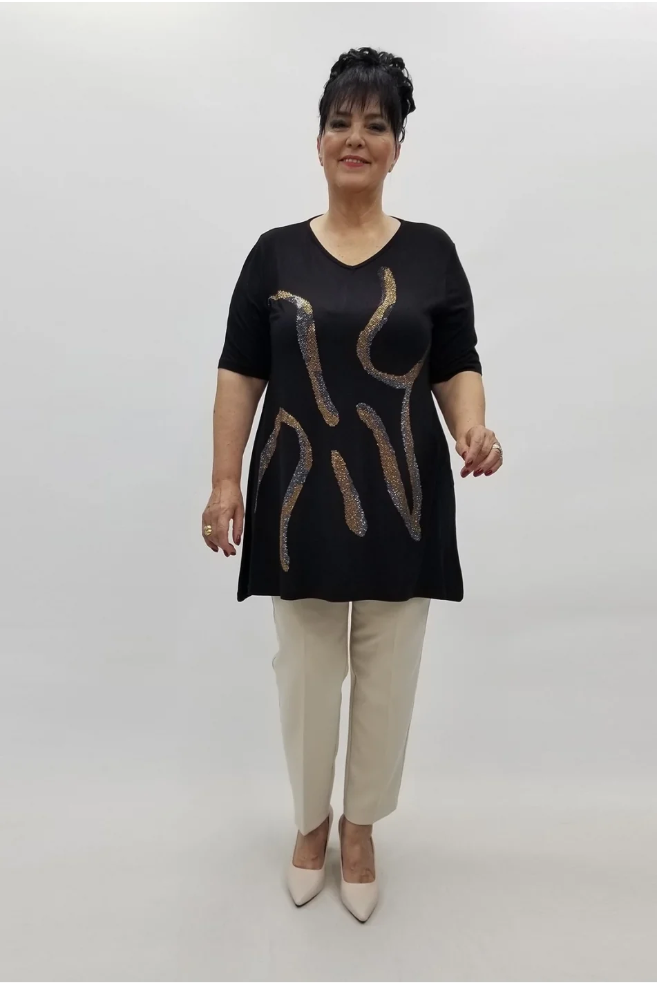 Miraggio Büyük Beden Bluz 99725 SİYAH