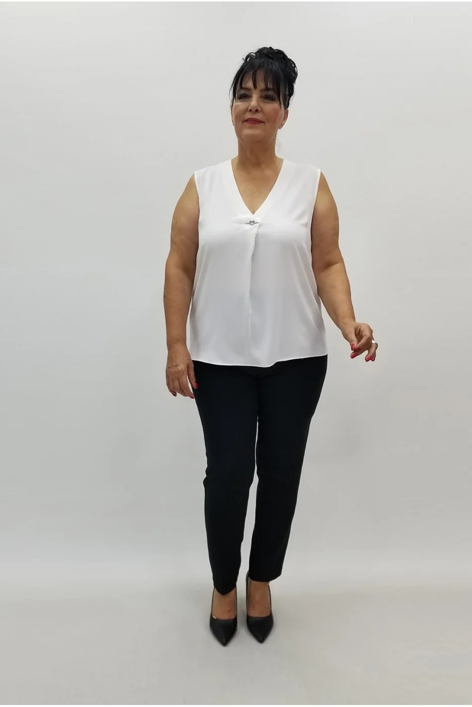 Miraggio Büyük Beden Bluz 99733 BEYAZ