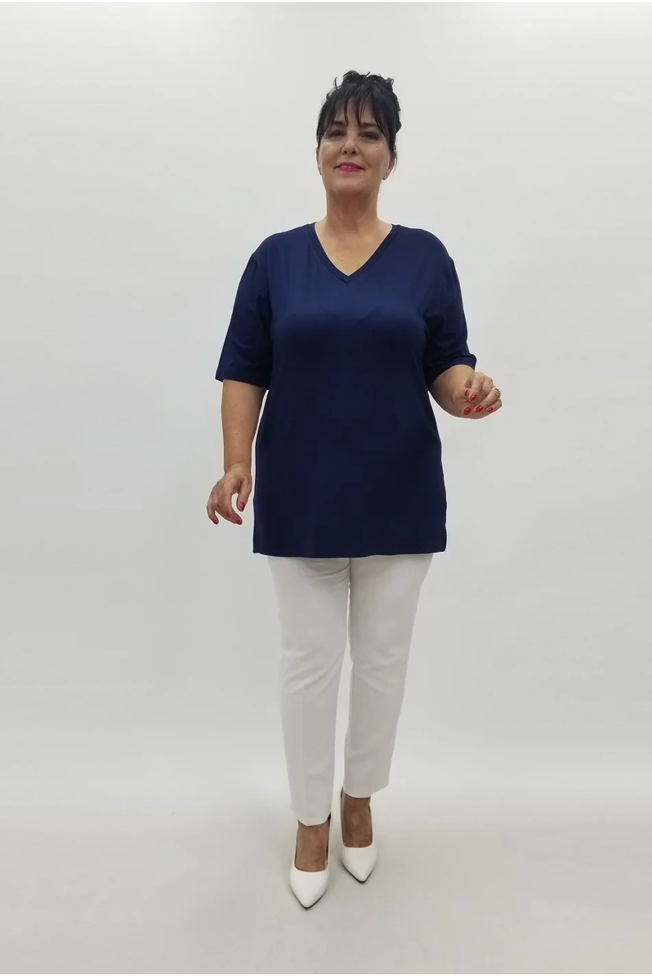 Miraggio Büyük Beden Bluz 99755 LACİVERT