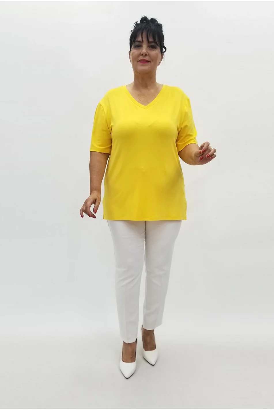 Miraggio Büyük Beden Bluz 99755 SARI