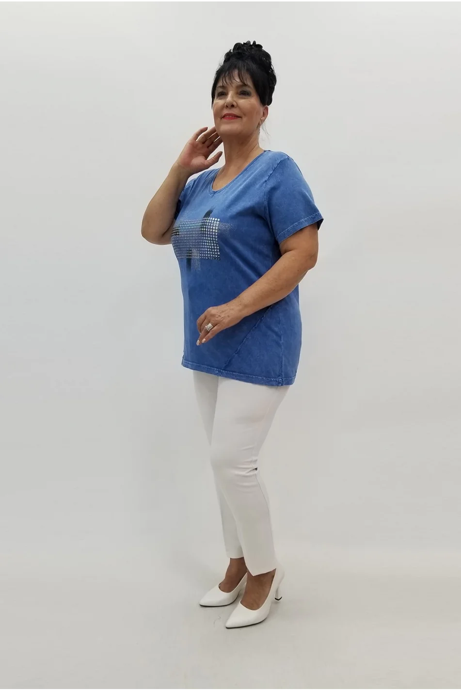 Miraggio Büyük Beden Bluz 99818 MAVİ