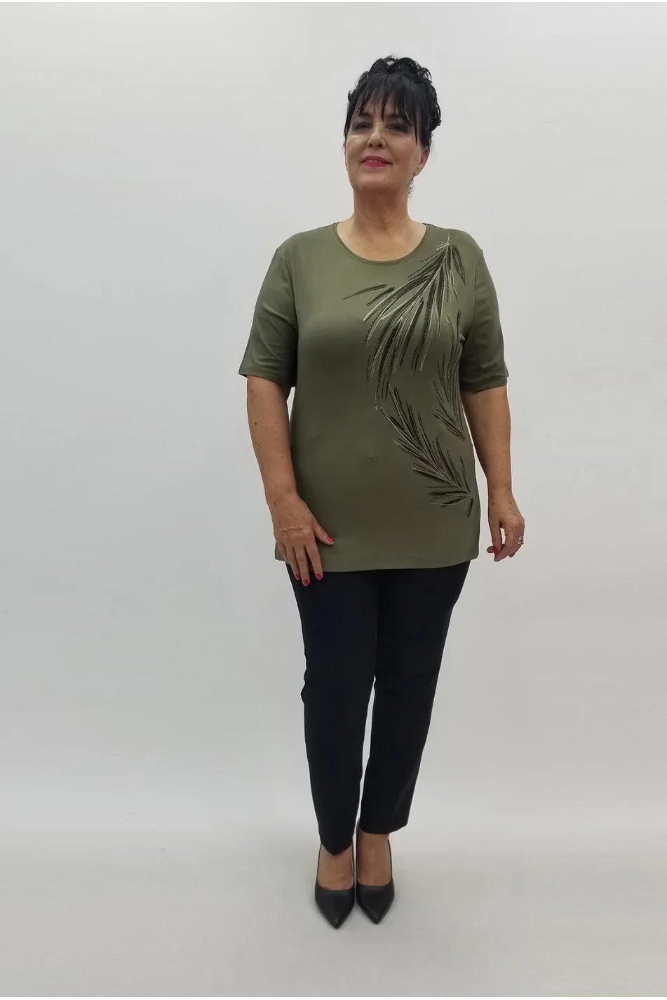 Miraggio Büyük Beden Bluz 99824 HAKİ