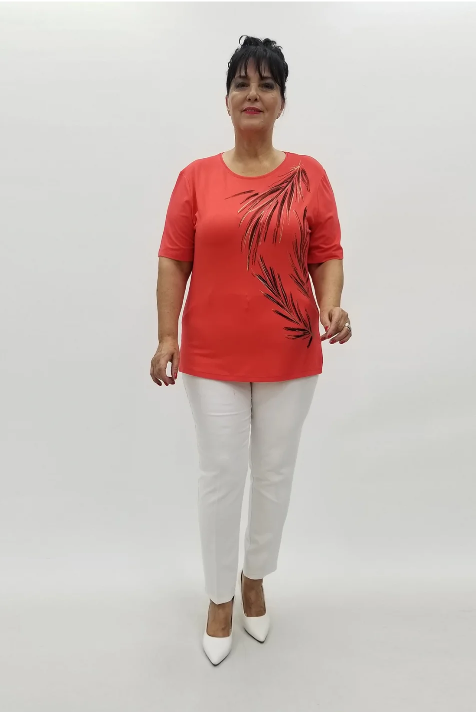 Miraggio Büyük Beden Bluz 99824 NAR ÇİÇEĞİ