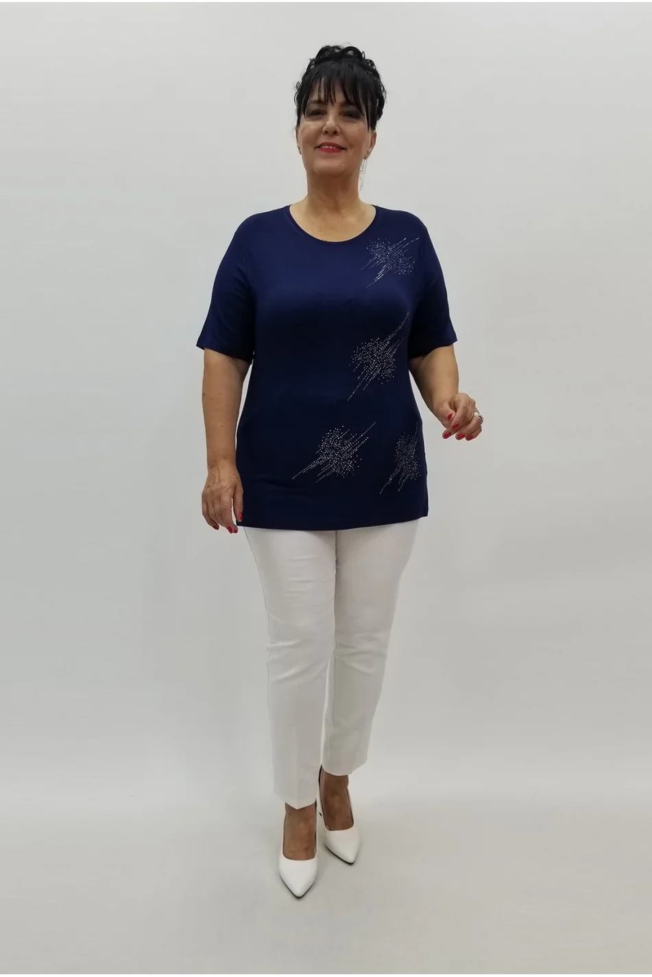 Miraggio Büyük Beden Bluz 99827 LACİVERT