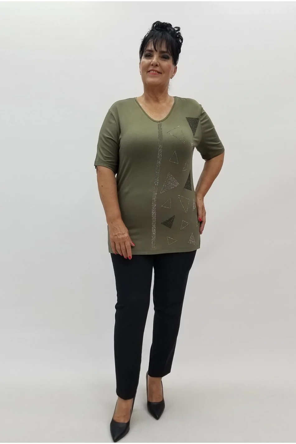 Miraggio Büyük Beden Bluz 99828 HAKİ