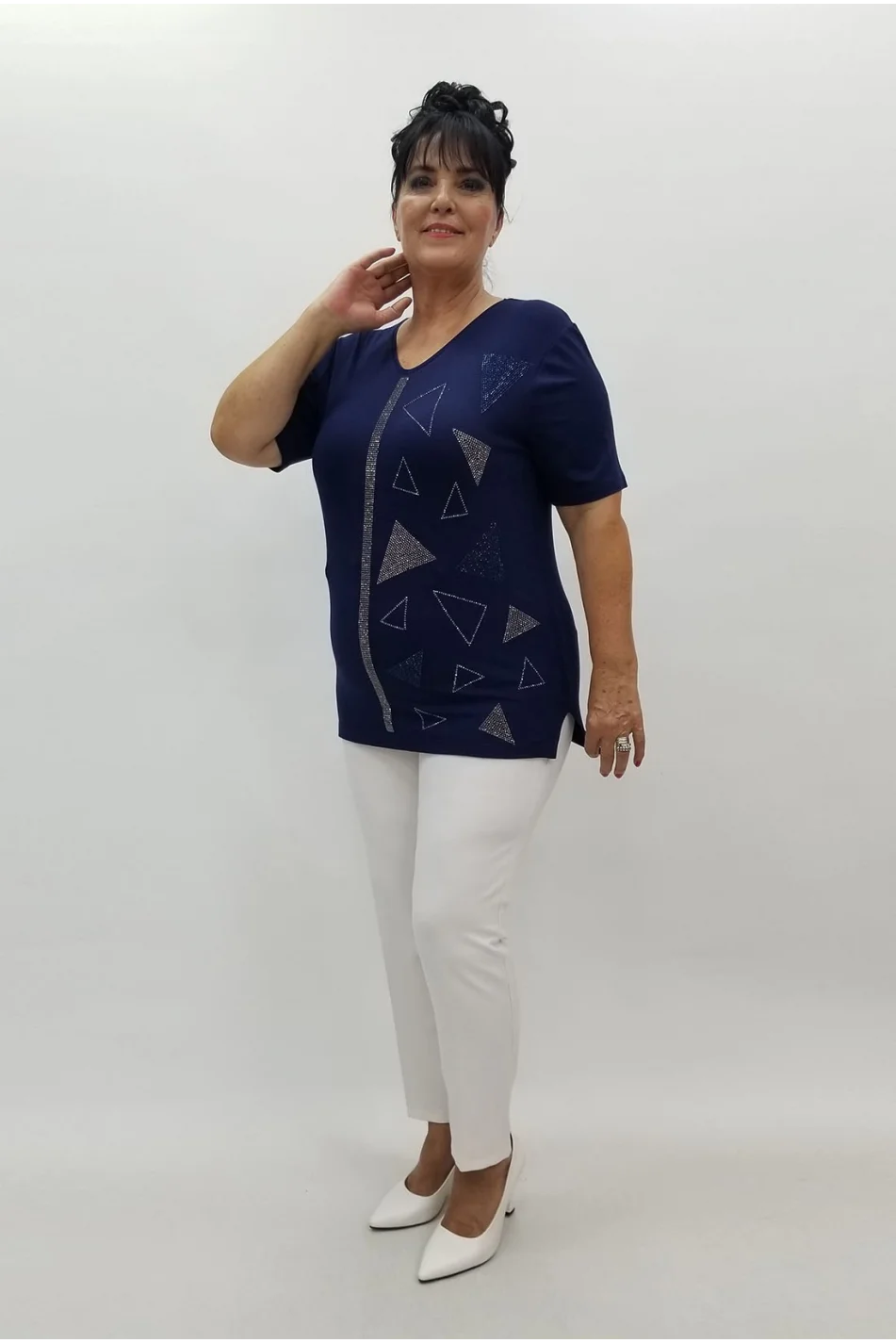 Miraggio Büyük Beden Bluz 99828 LACİVERT