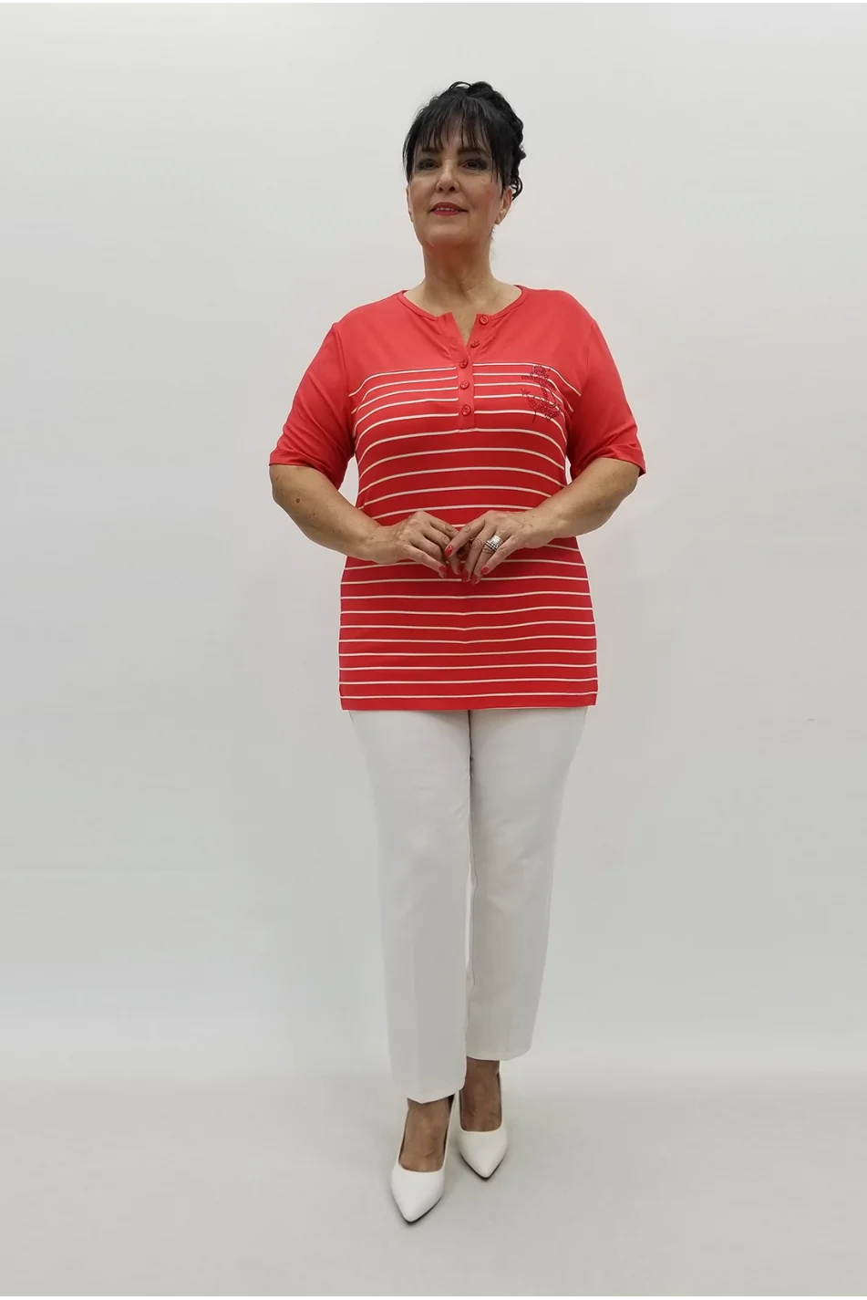 Miraggio Büyük Beden Bluz 99829 NAR ÇİÇEĞİ