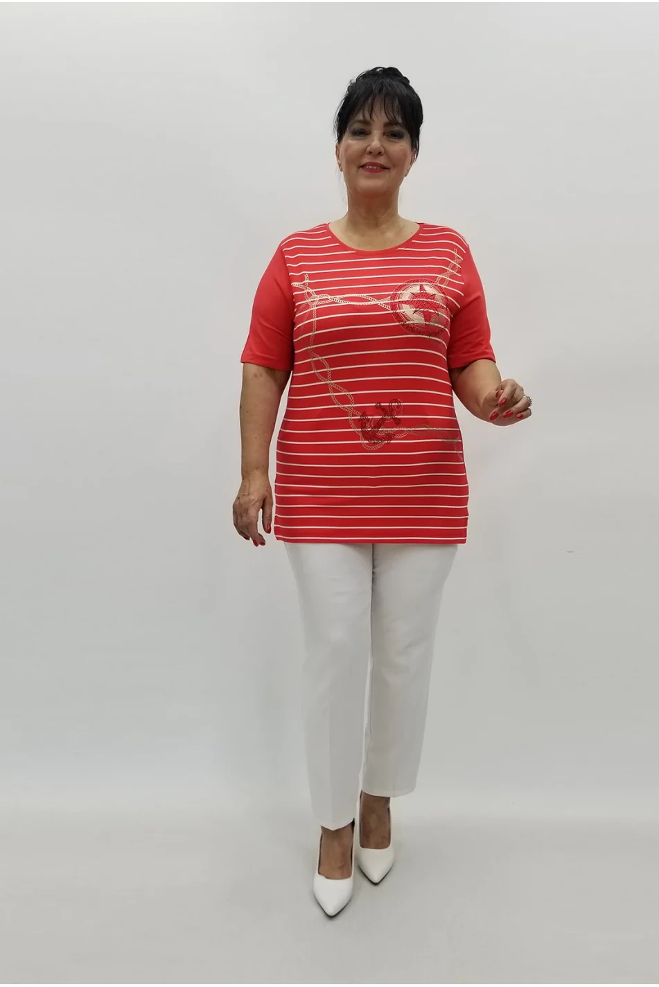 Miraggio Büyük Beden Bluz 99830 NAR ÇİÇEĞİ