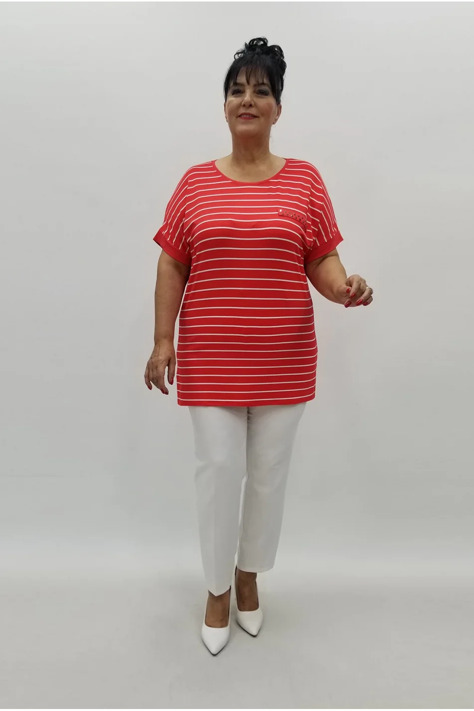 Miraggio Büyük Beden Bluz 99831 NAR ÇİÇEĞİ