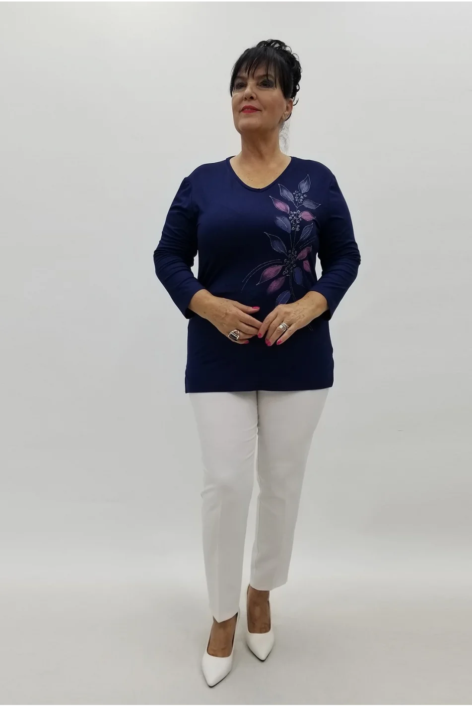 Miraggio Büyük Beden Bluz 99832 LACİVERT