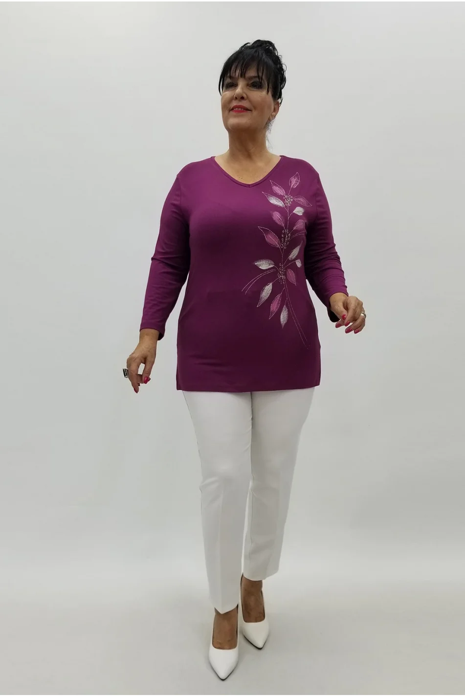 Miraggio Büyük Beden Bluz 99832 MÜRDÜM