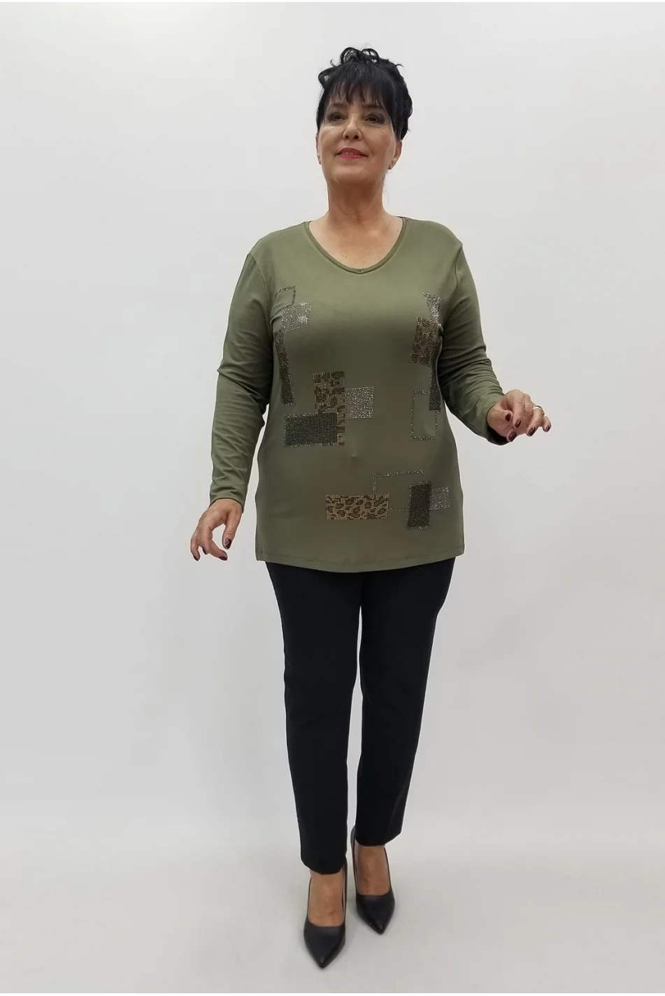 Miraggio Büyük Beden Bluz 99833 HAKİ