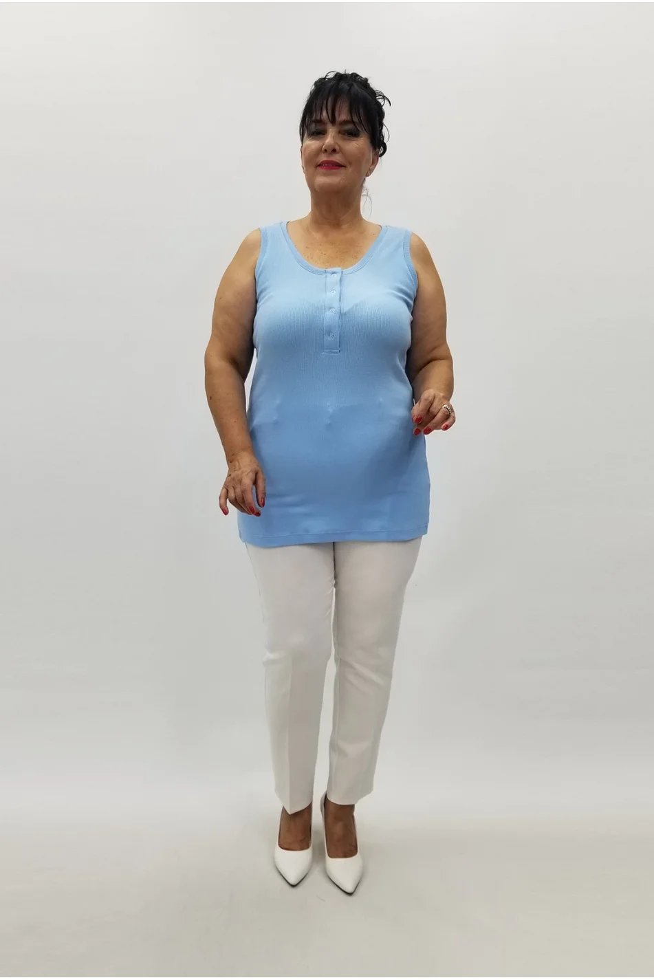 Miraggio Büyük Beden Bluz 99844 A-MAVİ