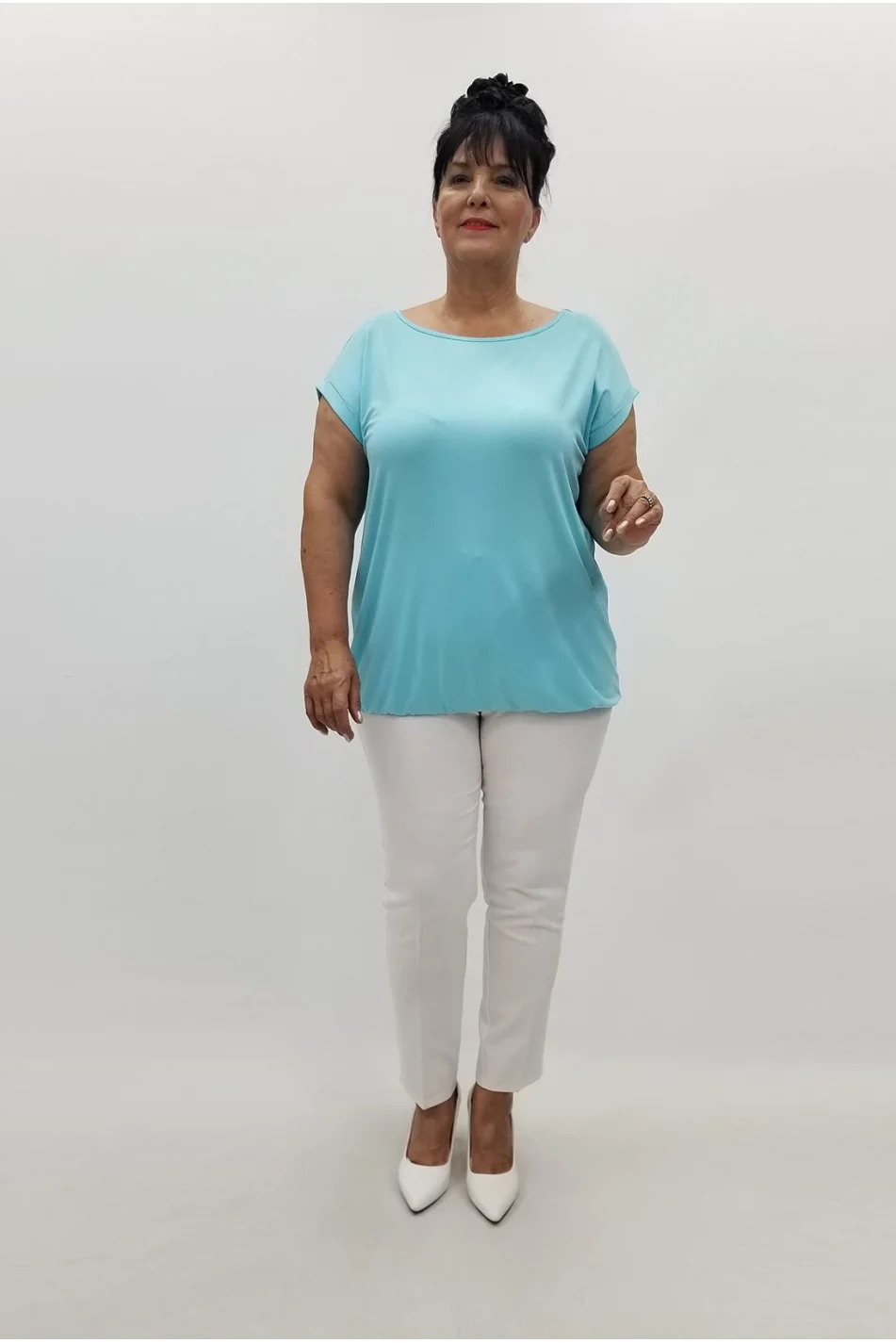 Miraggio Büyük Beden Bluz 99855 A-MAVİ