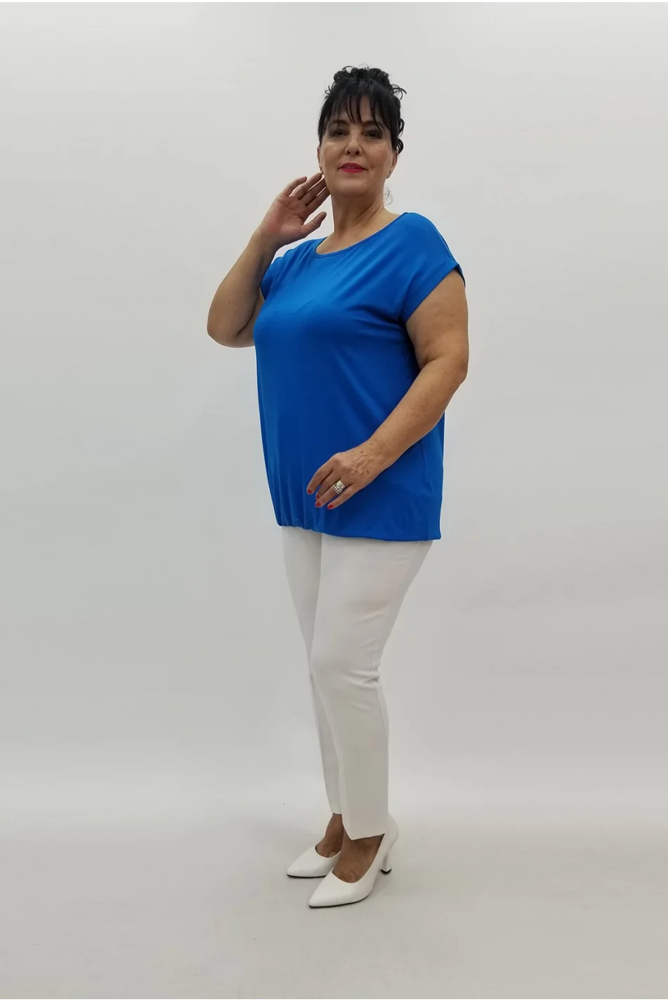 Miraggio Büyük Beden Bluz 99855 MAVİ