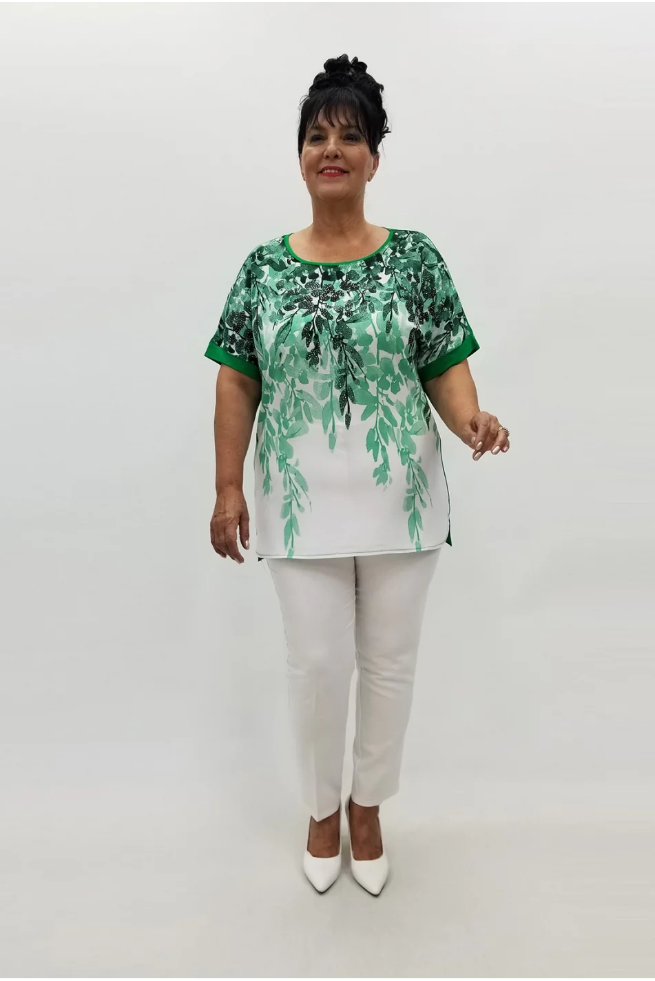 Miraggio Büyük Beden Bluz 99862 YEŞİL