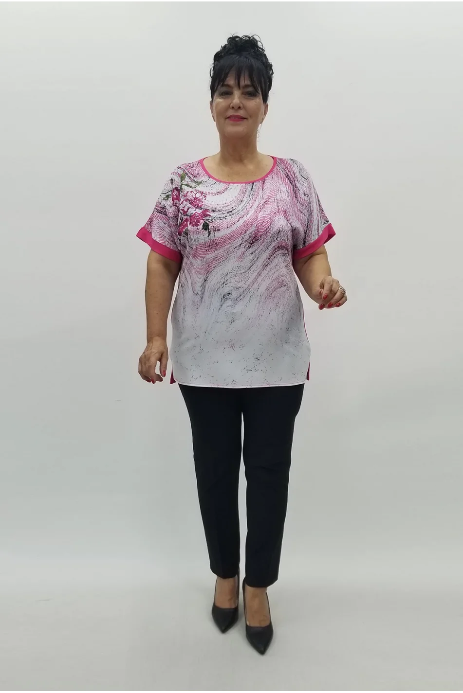 Miraggio Büyük Beden Bluz 99865 PEMBE