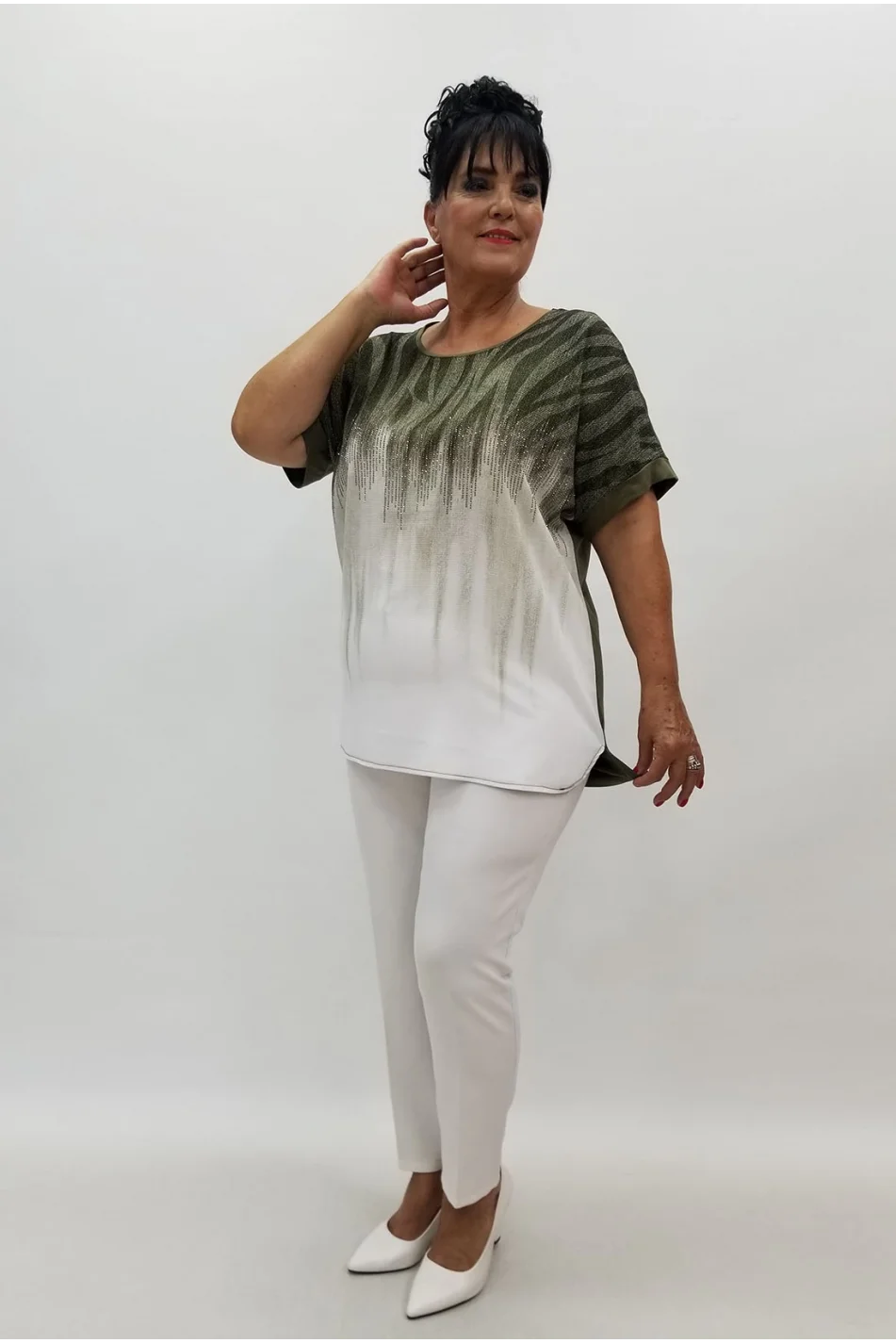 Miraggio Büyük Beden Bluz 99866 HAKİ