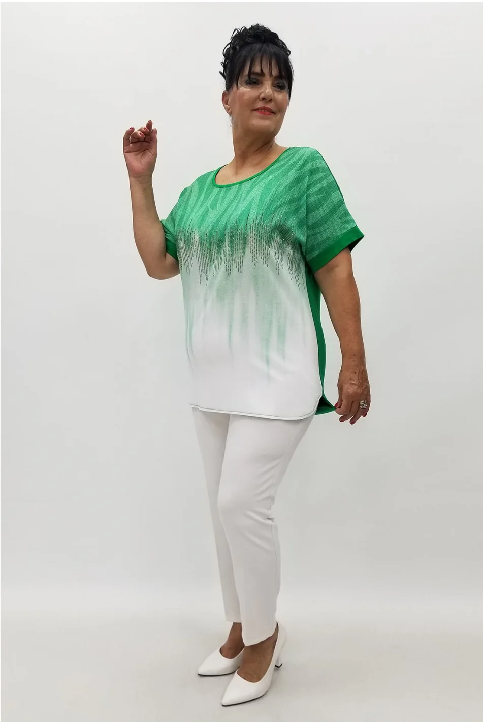 Miraggio Büyük Beden Bluz 99866 YEŞİL