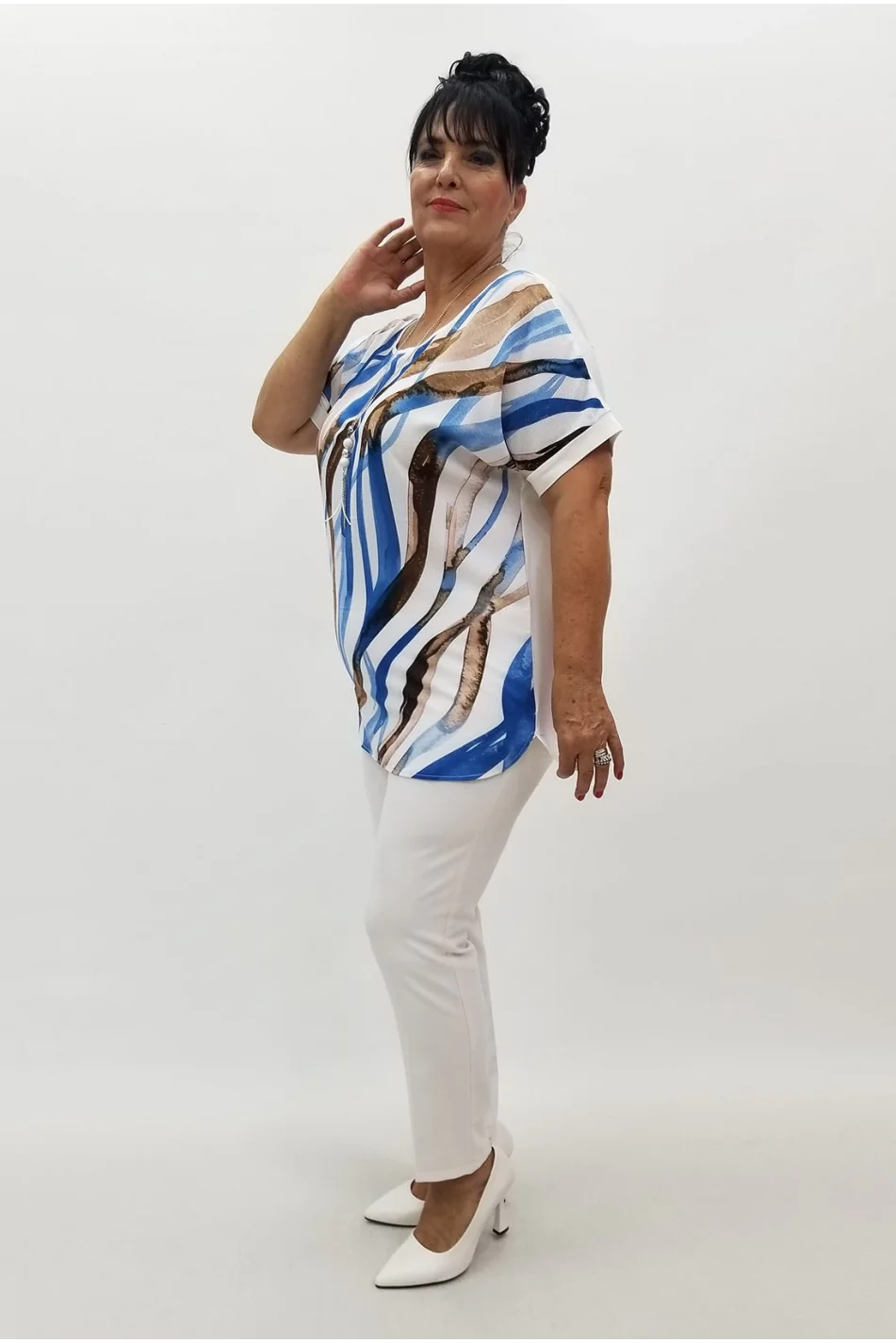 Miraggio Büyük Beden Bluz 99867 EKRU