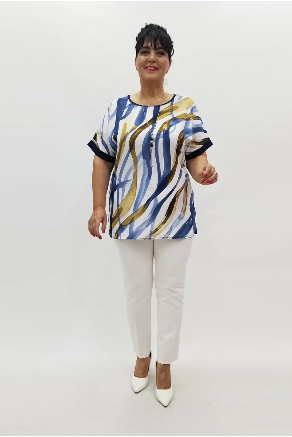 Miraggio Büyük Beden Bluz 99867 LACİVERT