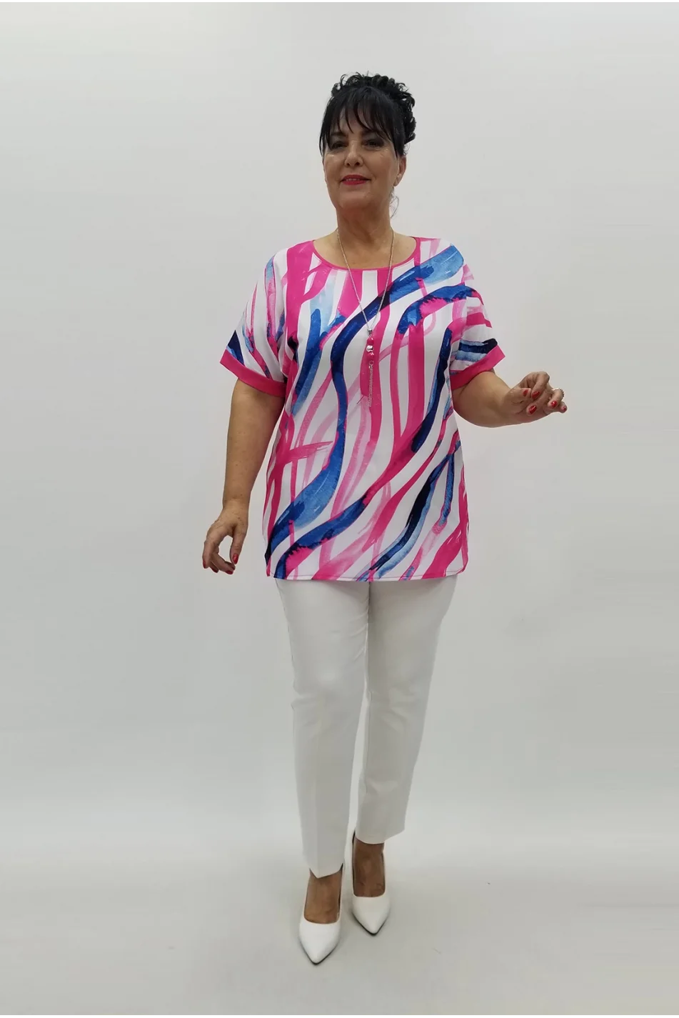 Miraggio Büyük Beden Bluz 99867 PEMBE