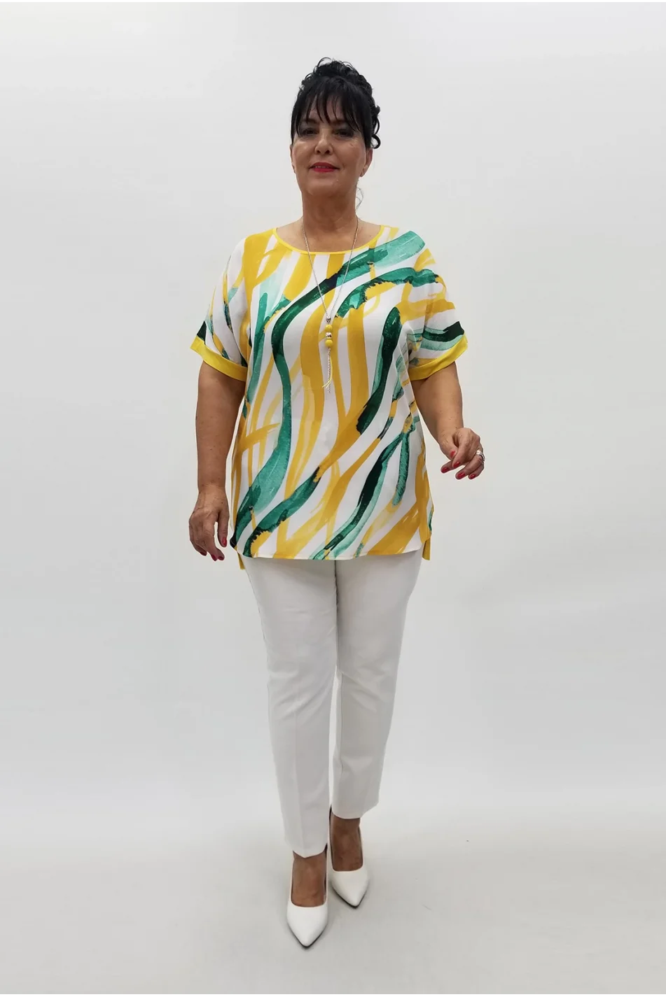 Miraggio Büyük Beden Bluz 99867 SARI