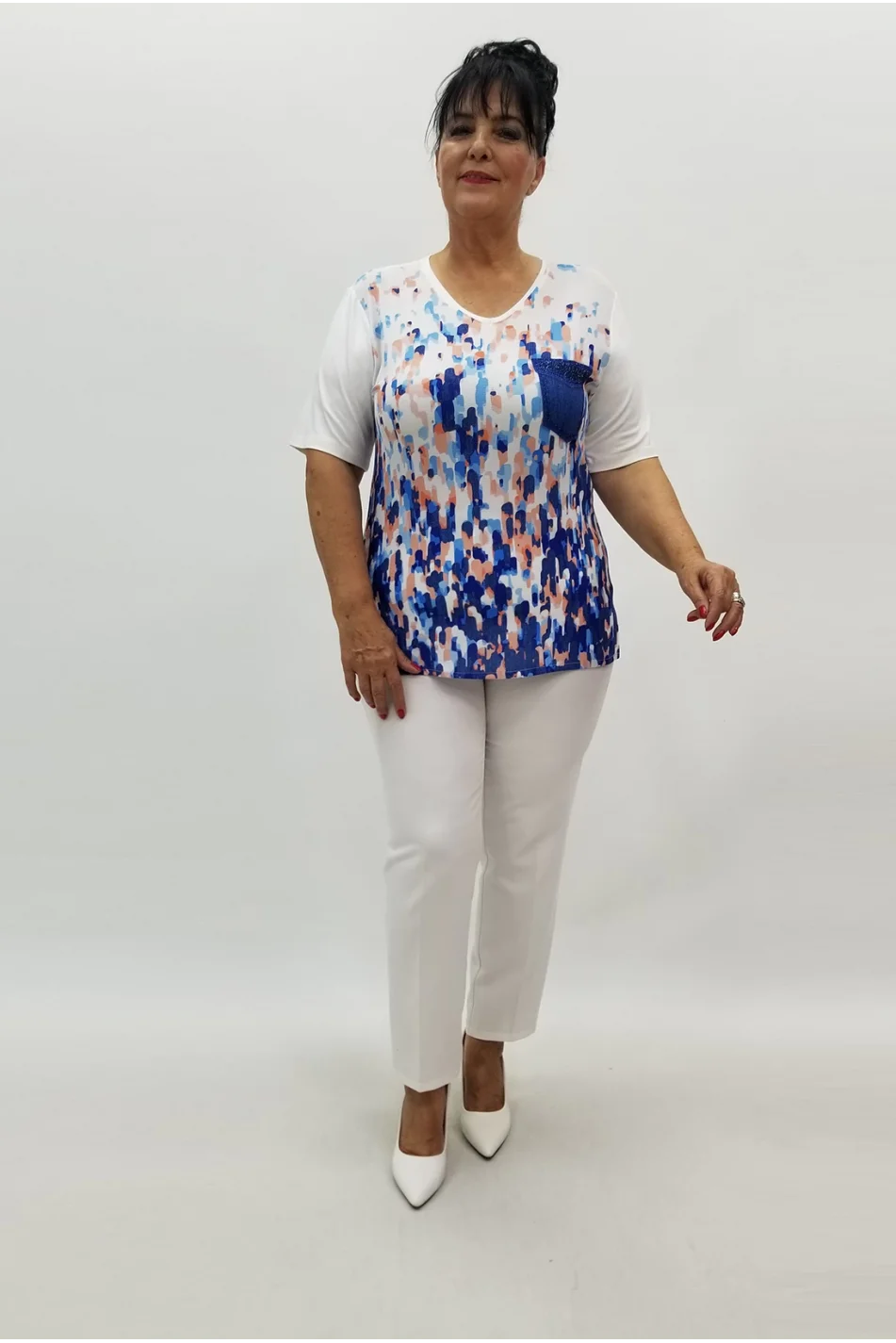 Miraggio Büyük Beden Bluz 99869 EKRU