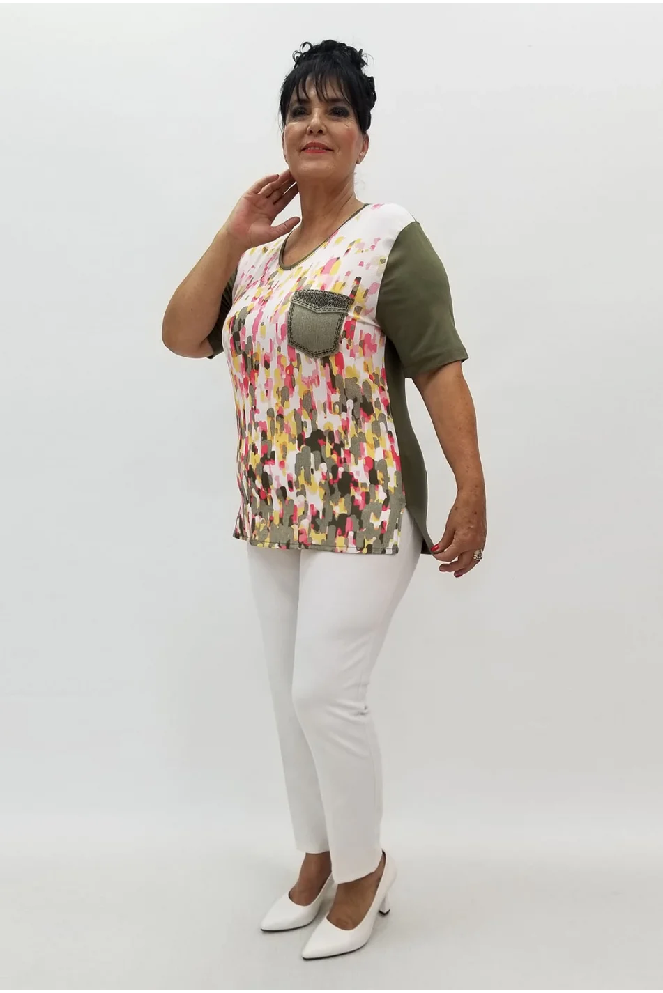 Miraggio Büyük Beden Bluz 99869 HAKİ