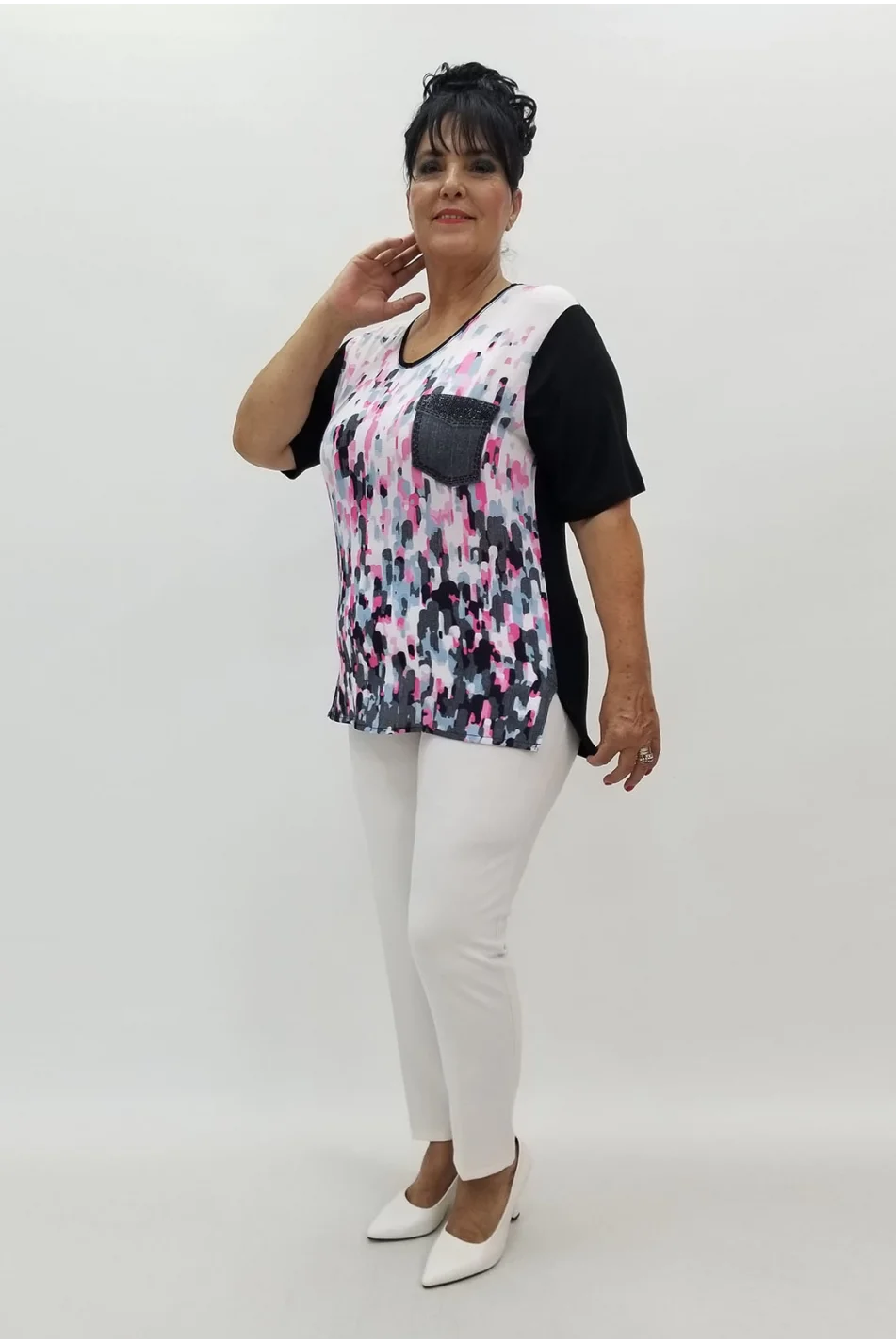 Miraggio Büyük Beden Bluz 99869 SİYAH