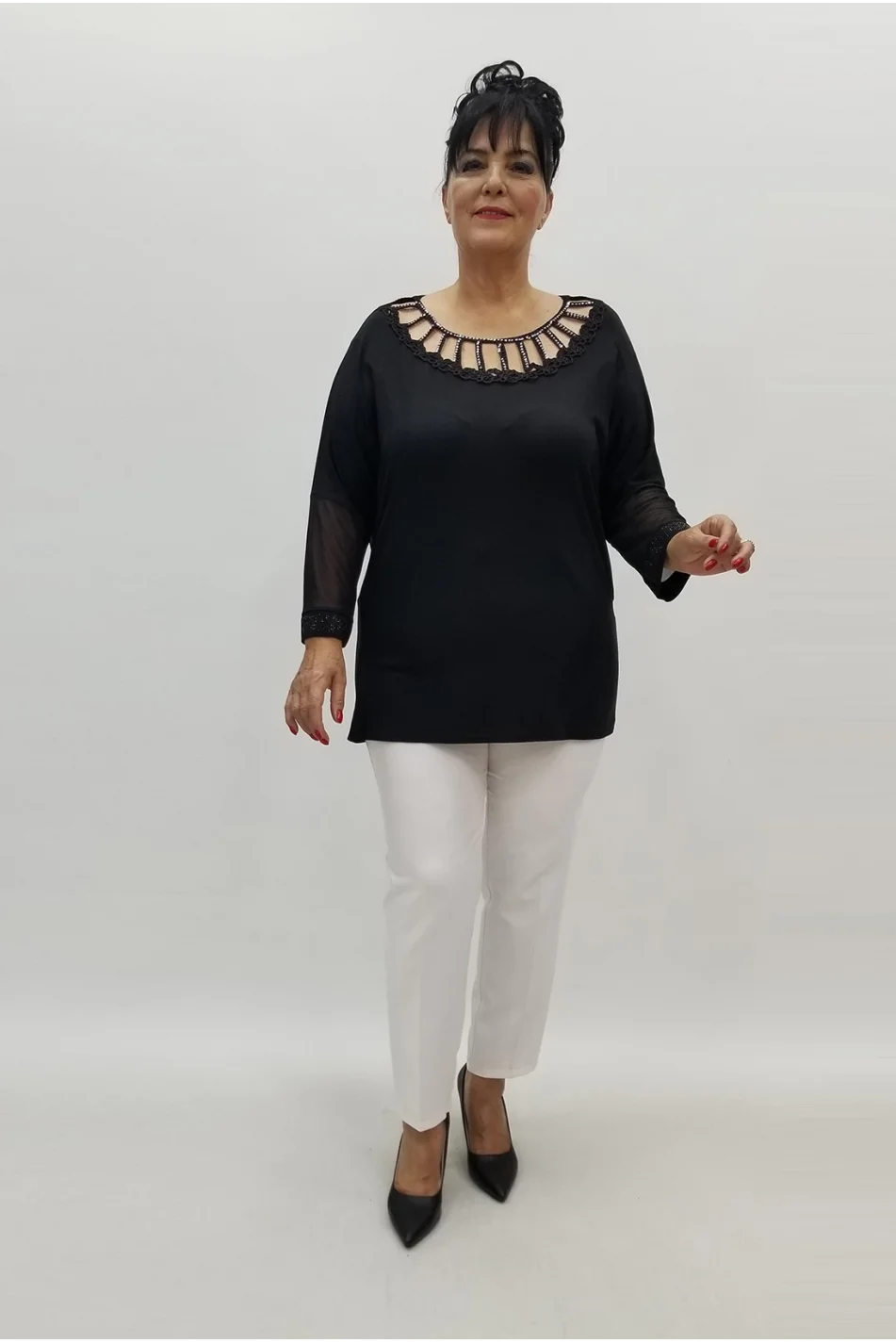 Miraggio Büyük Beden Bluz 99893 SİYAH