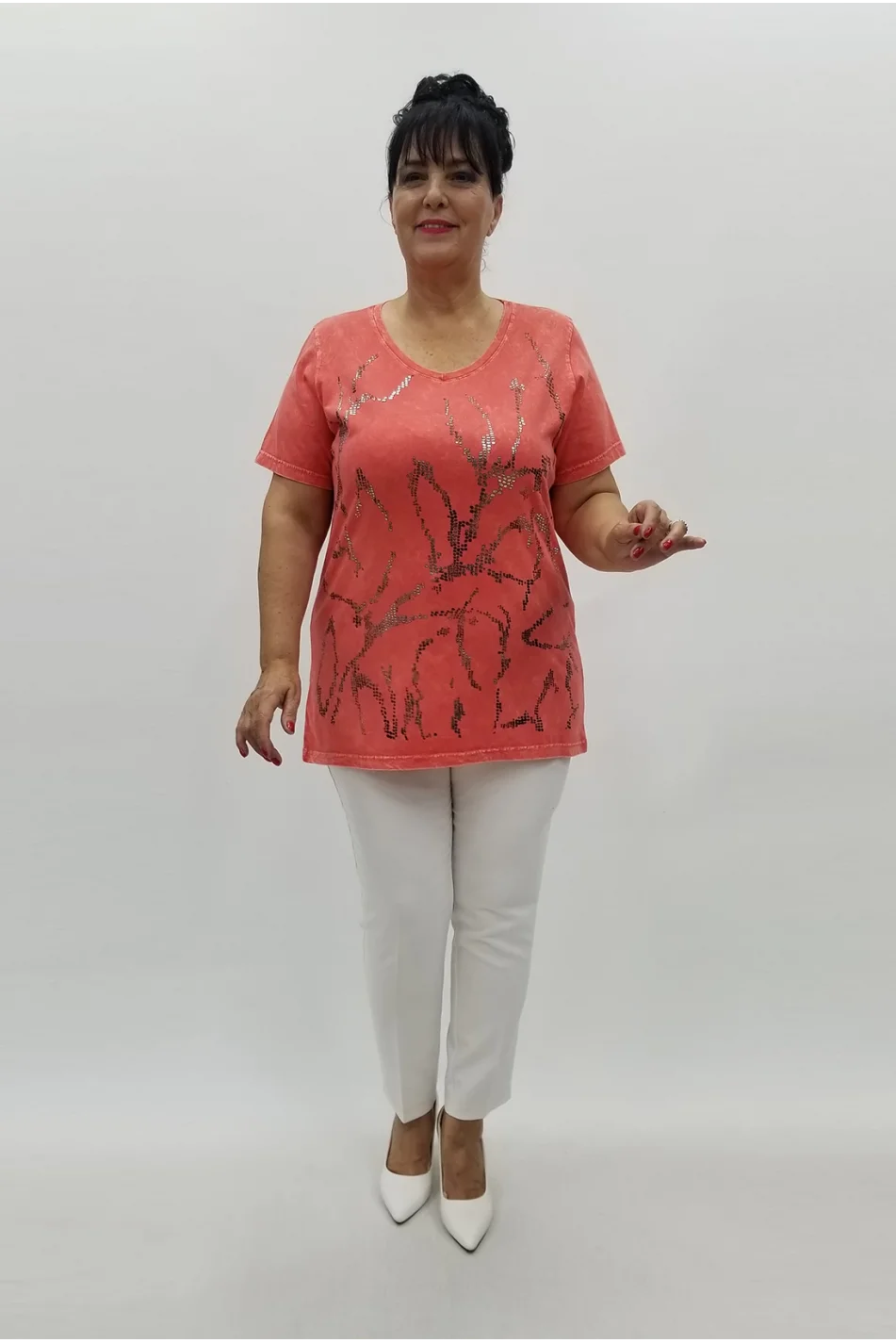 Miraggio Büyük Beden Bluz 99913 MERCAN